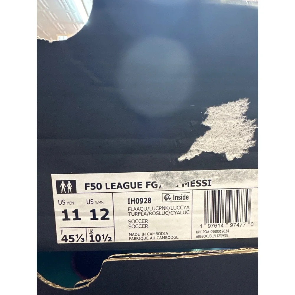 Adidas F50 League FG Messi Soccer Cleats Cyan Pink IH0928 Mens 11